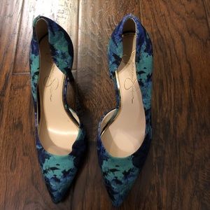 Jessica Simpson Blue and Green Heels
